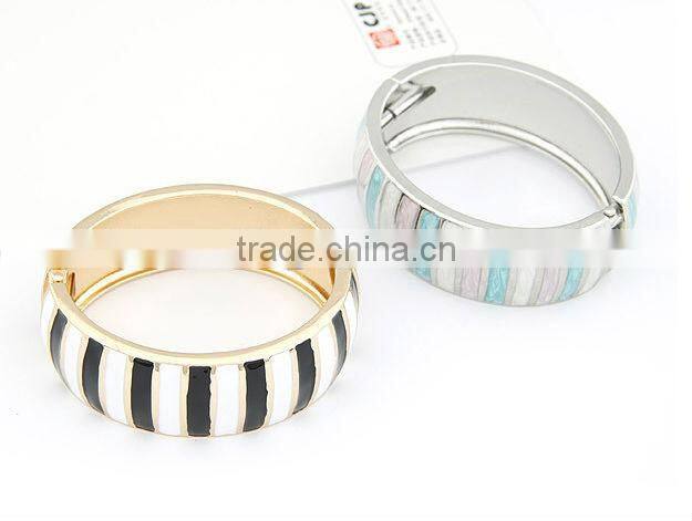 Metallic solid stripe bracelet Zebra drop glaze bracelet