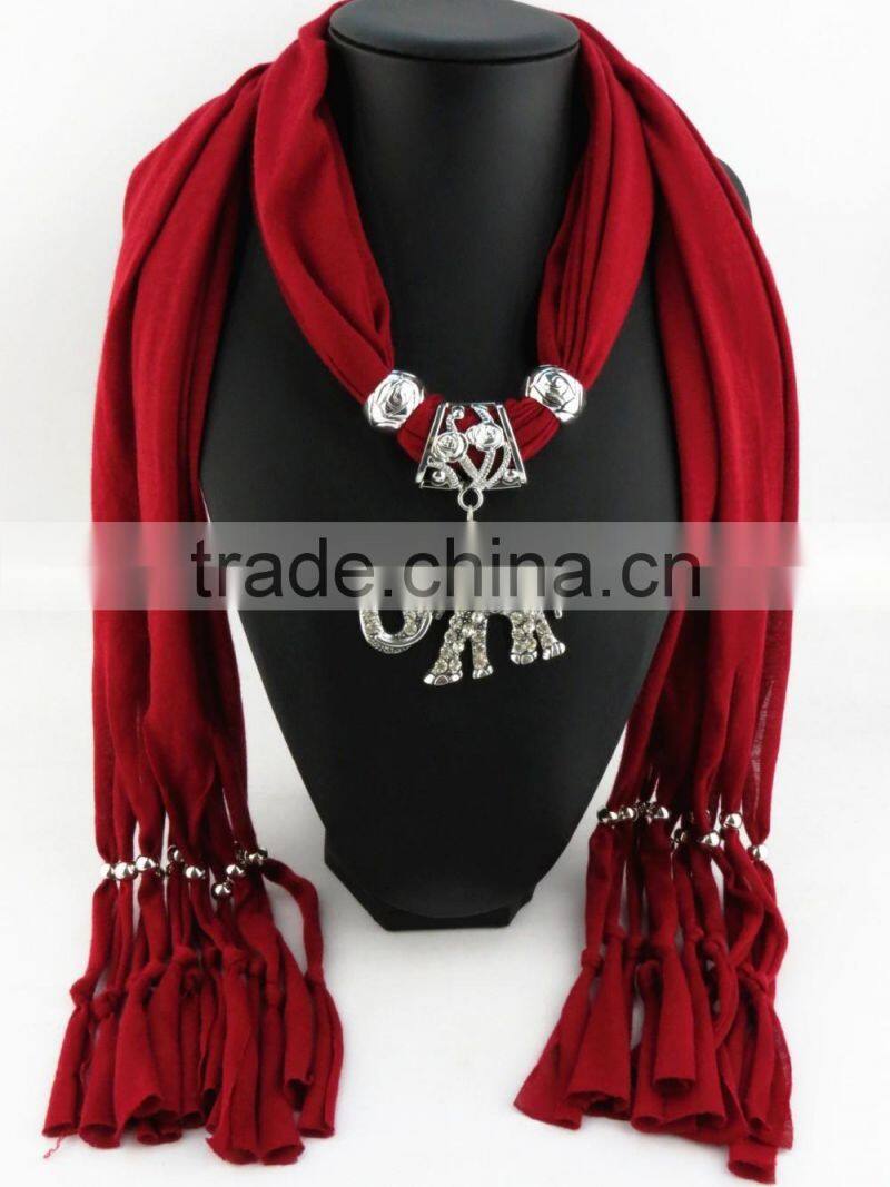 Antique silver elephant pendants jewelry scarves personalized custom long scarves for young lady