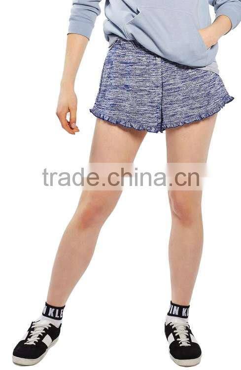 MGOO Newest Hot Sexy Girls Short Pants Angled Hemlines With Ruffle Trim Women Sport Wear Running Shorts