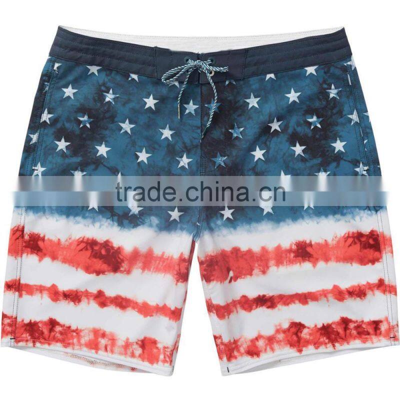 Tie Dye Surf Sand City Board Short Recycled Stretch Fabric Back Pocket Swim Trunk Mens Beach Pants Customize OEM Brand