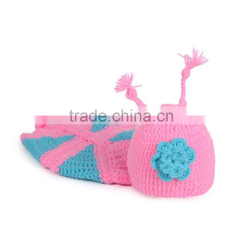 2015 Winter Hot Coming Butterfly Knitted Clothes Warm Cute Infant Newborn Crochrt Outfits