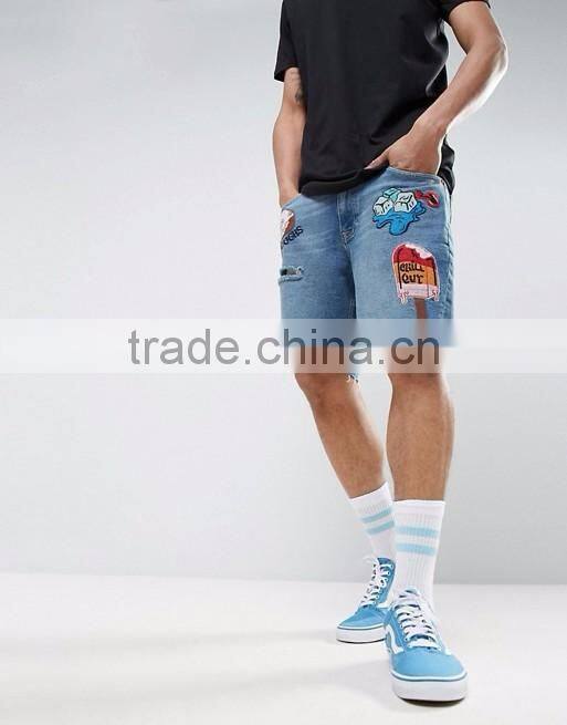 2017 New style shorts jeans fashion street style denim jeans for men