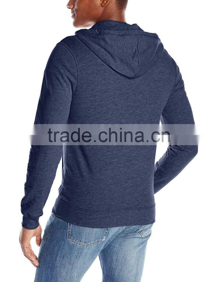 High quality mens plain hoodies zippered cotton hood casual daily wear