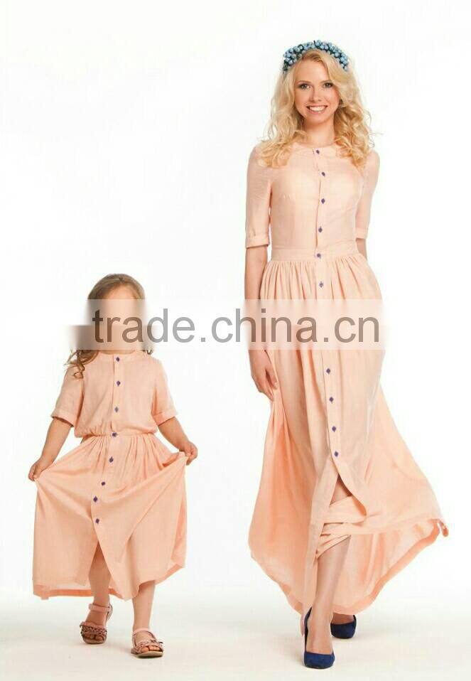 Maxi Dresses Long Button Down Dress Shirt Dresses Women Lady For Mother And Daughter