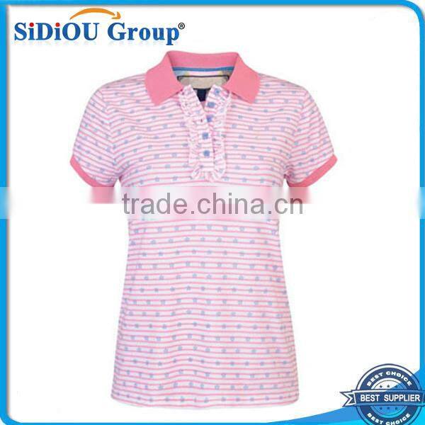 fashion cheap women's polo shirt with embroidered