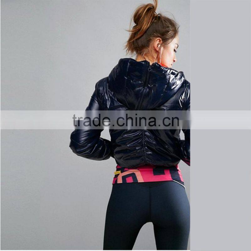 Baseball clothing spring and autumn pu leather long sleeve short black jacket Female sports casual jacket