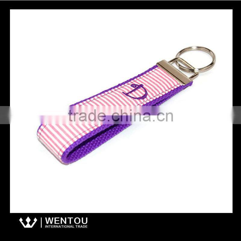 Hot Selling Monogram Webbing Seersucker Key Fob