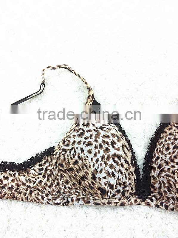 Leopard grain fashion spandex bra sexy bra underwear custom bra manufacture