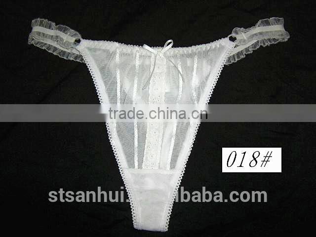 Transparent panties ladies plain white g-strings wholesale from China