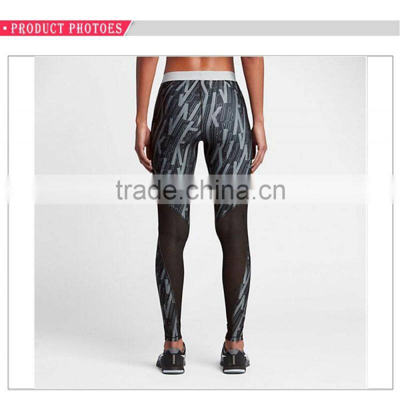 Graphic polyester /spandex training tights woman legging pants