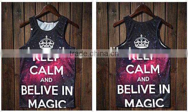 men's black white 100% cotton polyester singlet