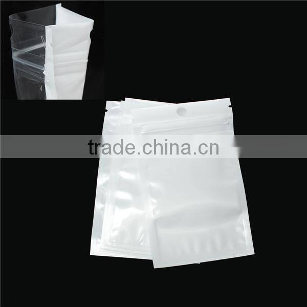 China Wholesale Rectangle White W/ Hang Hole BOPP Film Zip Lock Bags