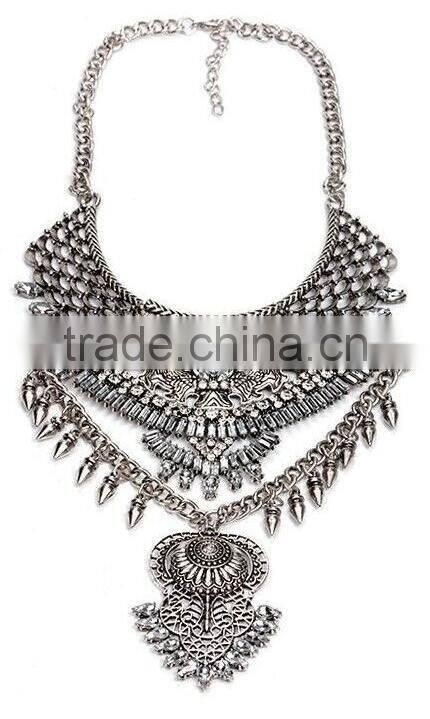 Unique fashion design beautiful lotus flower pendant necklace sliver plated