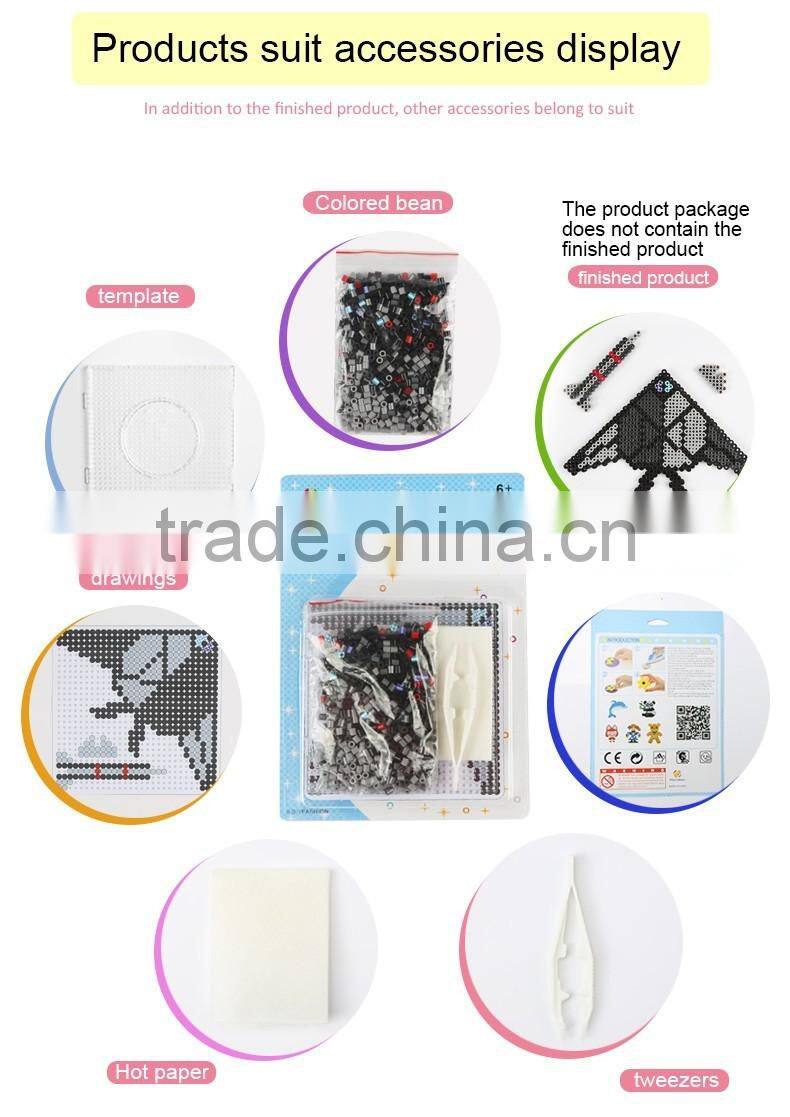 2017 Hot selling Stealth plane plastic hama fuse DIY education beads toys