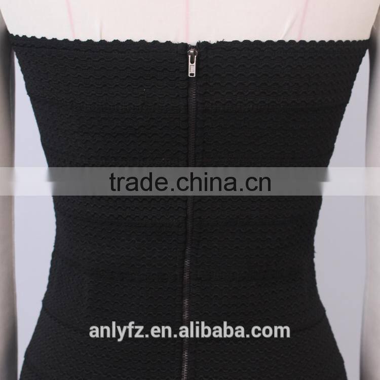 Anly wholesale women hot girls strapless lace high fashion latest designs sexy tight sleeveless party evening bandage dress