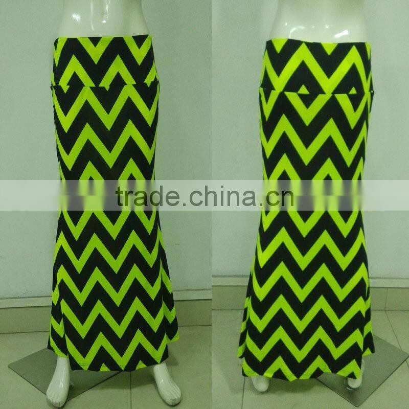 hot selling zig zag chevron maxi long skirt