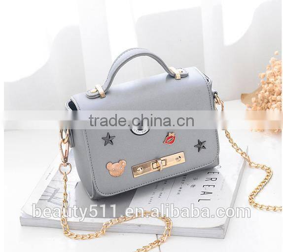 Shape Women Bag Leather Handbag With Rotating Lock Shoulder bag HB5401
