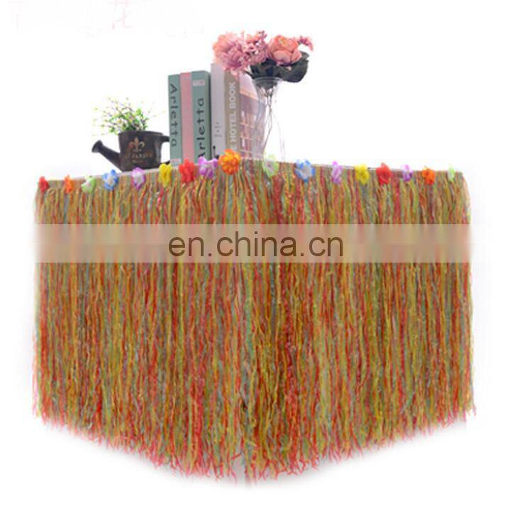 Hawaiian Table Skirt Luau Hibiscus Table Hula Skirt