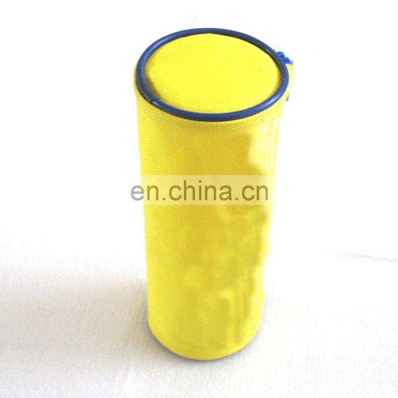 Yellow Round 600D Polyester Students Wholesale Pencil Case