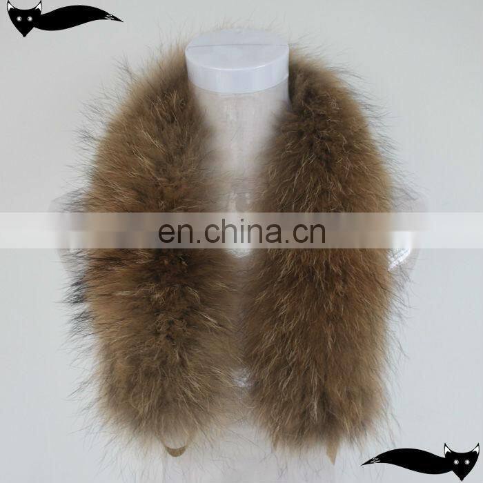 Genuine natural raccoon fur trim