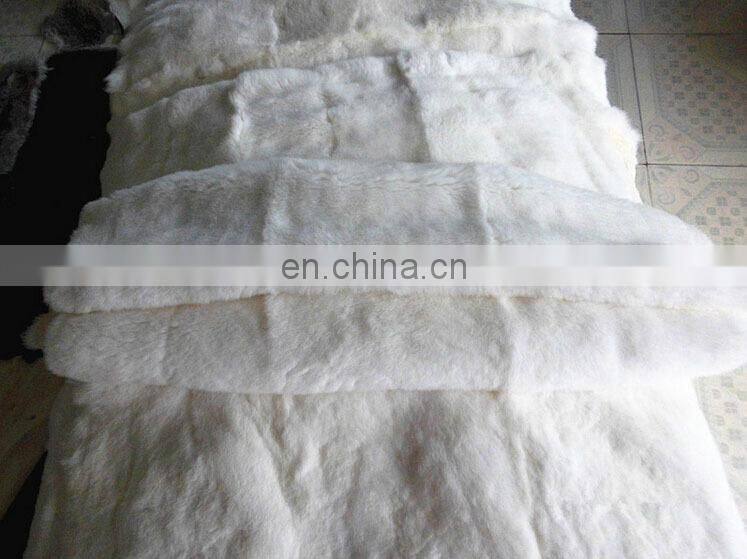 Factory wholesale raw or dyed color thick and soft real rabbit fur skin plate