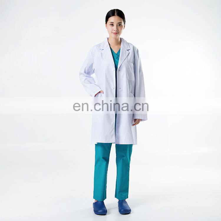 Unisex White Polyester Cotton Lab Coat