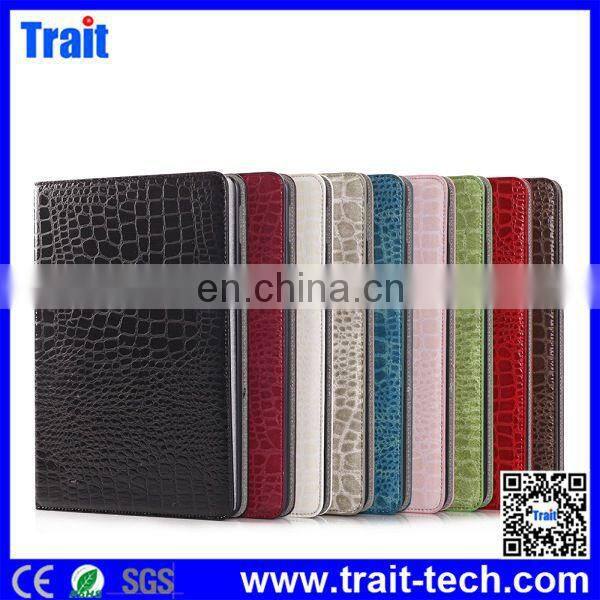 New Arrived Smart Tablet Crocodile Pattern Leather Case cover for iPad Air 2,for ipad air 2/ipad 6 pu leather printing case