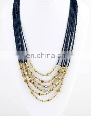 Red Seedbed and Brass beads multi layer Necklace