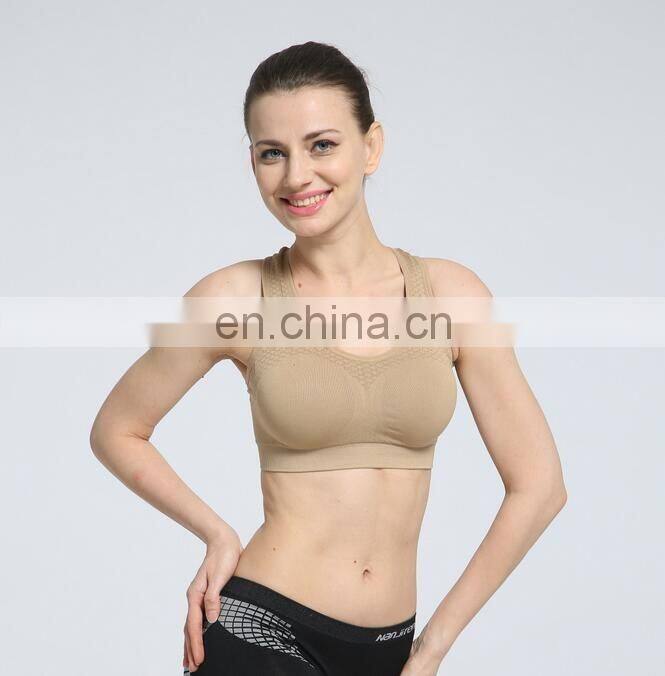 Custom make plain sports bra for women wholesale with mesh#06