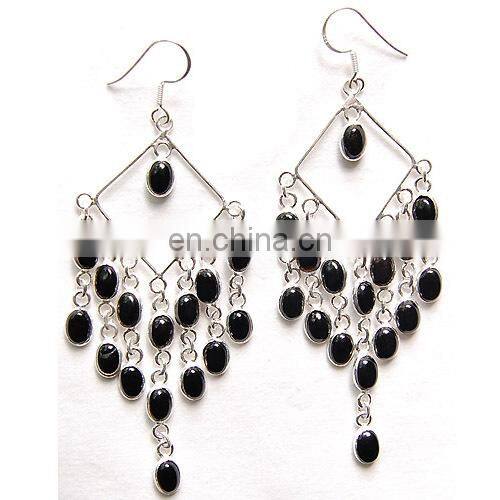 Wholesale Sun Jewelry Hooks Indian 925 Sterling Silver Earring With Stone Beautiful silver earrings with color gemstones