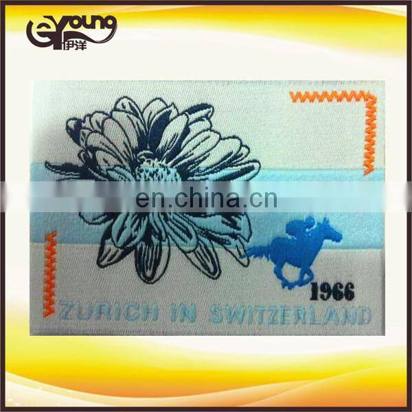 Damask white satin garment printed size labels tags