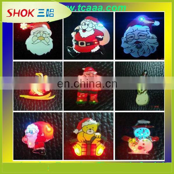 2015 novelty different shape customized led flashing badges for garment