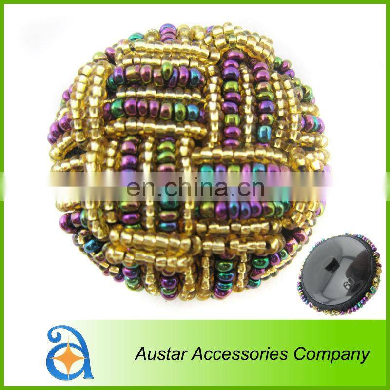Wholesale Gold handmade beads button for lady shoes
