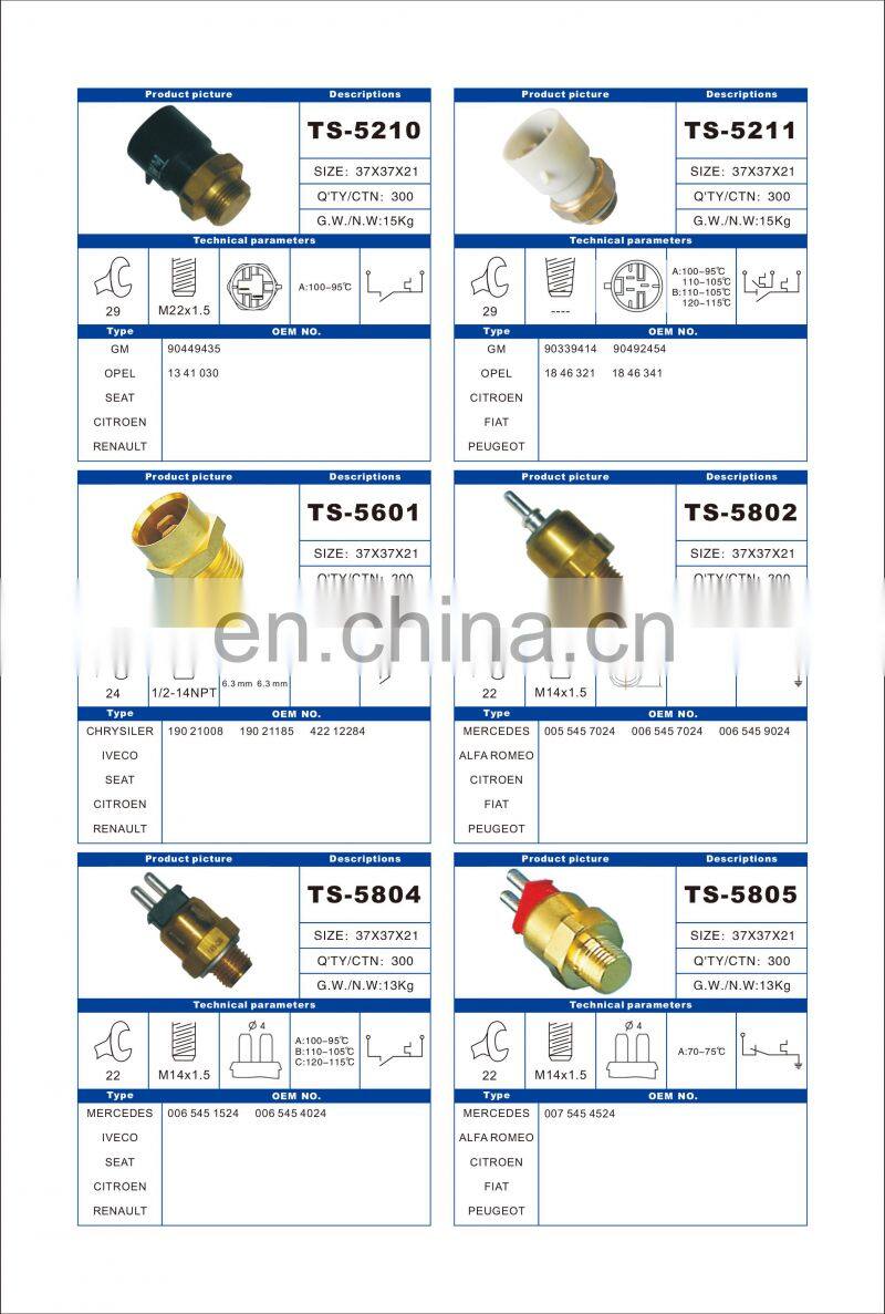 Radiator Fan Switch for OPEL Calibra OEM 90339414 90492454 1846321