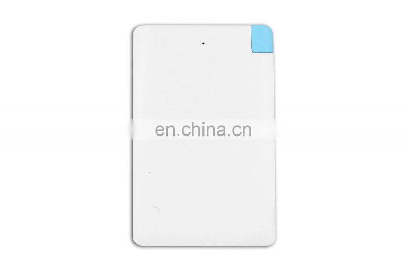 slim 2500mAh power bank self charging cable card usb power charger