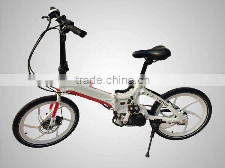 2016 magnesium alloy material new design foldable e bicycle with crank motor
