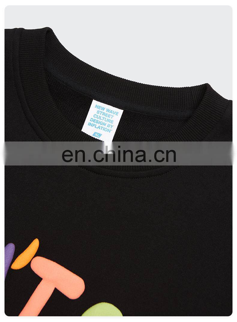 2021 autumn and winter new product brand three-dimensional foam printing color letters hip-hop men's terry sweater