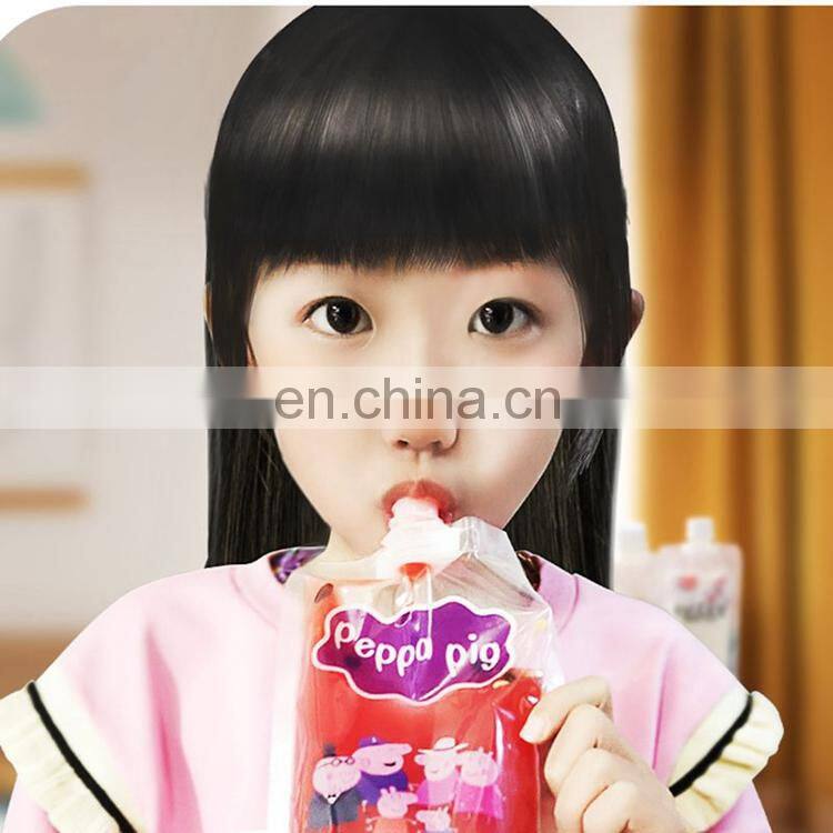 OEM baby food grade packaging reusable spout top stand up pouch with flat bottom