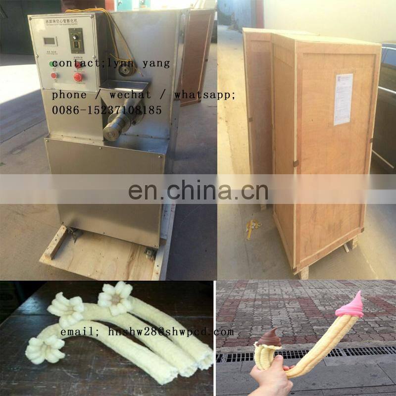 puffed corn snacks making machine hollow tube J shape corn snack extruder