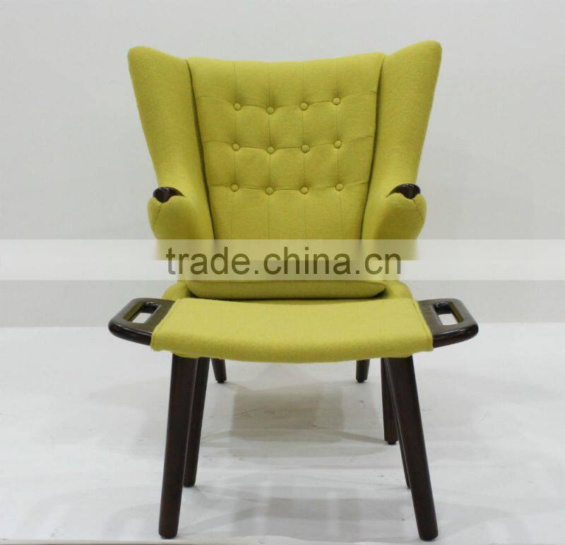 replica classic fiberglass material cashmere Hans J. Wegner PP19 The Teddy Bear Chair with ottoman