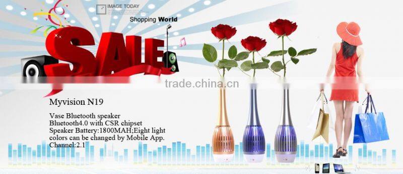 High Qaulity Vase Shape Changing Colorful LED Metal Bluetooth Stereo Speaker
