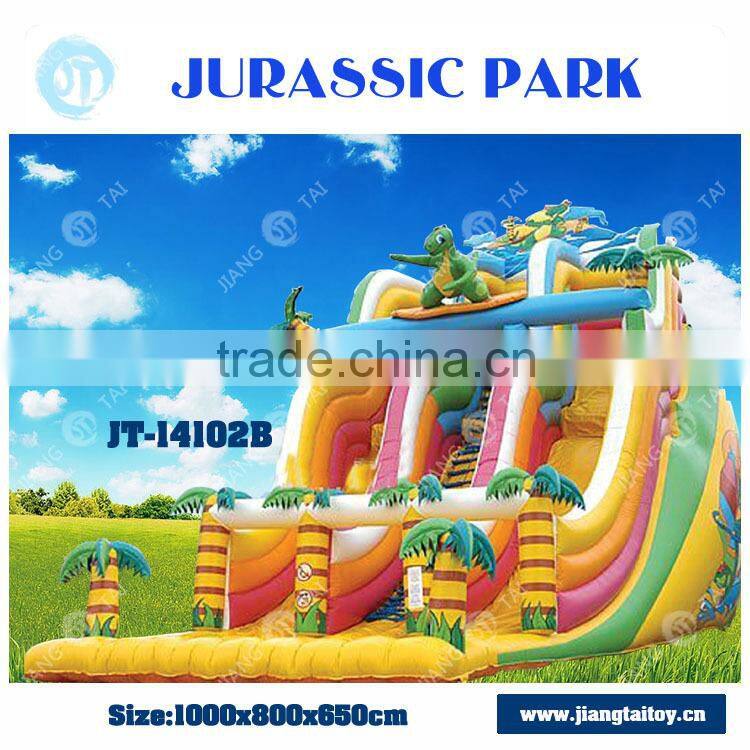 JT-14102B Hot Sale Jurassic park theme commercial giant inflatable slide bounce