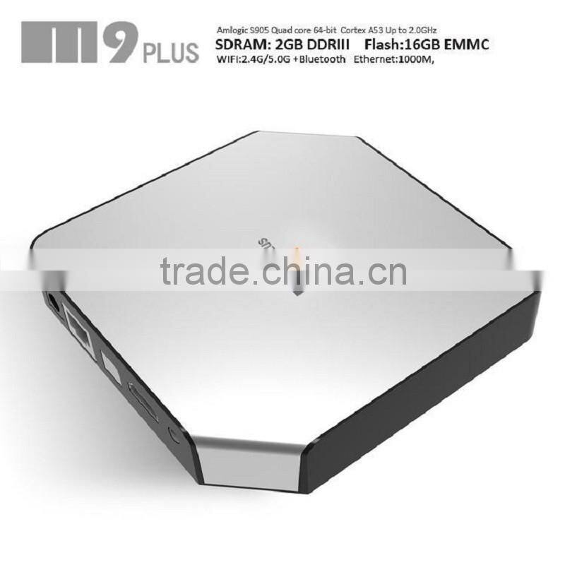 2016 New Kodi Full Loaded Internet Android TV Box 2GB RAM 16GB ROM S905 Quad Core M9 Plus TV Box