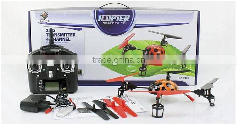 China Manufacture WL V929 Ladybird 2.4G 4 CH 3 axis UFO RC Helicopter with gyro
