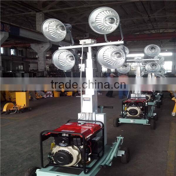 2016 hengwang High brightness 3 year warranty yanmar mobile tower light with cheap price