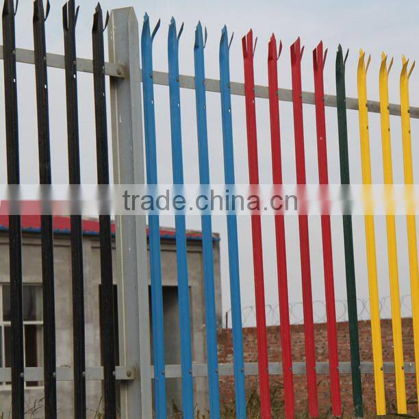 3000mm 'D' or 'W' profile high-security Steel Palisade Fencing With Concrete Sill