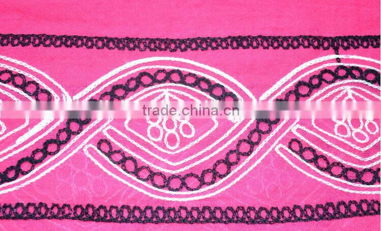 Wholesale Embroidery Design Fashion Ladies Cotton Scarf Shawl