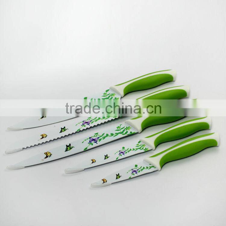 New style promotion 5pcs printing knife set