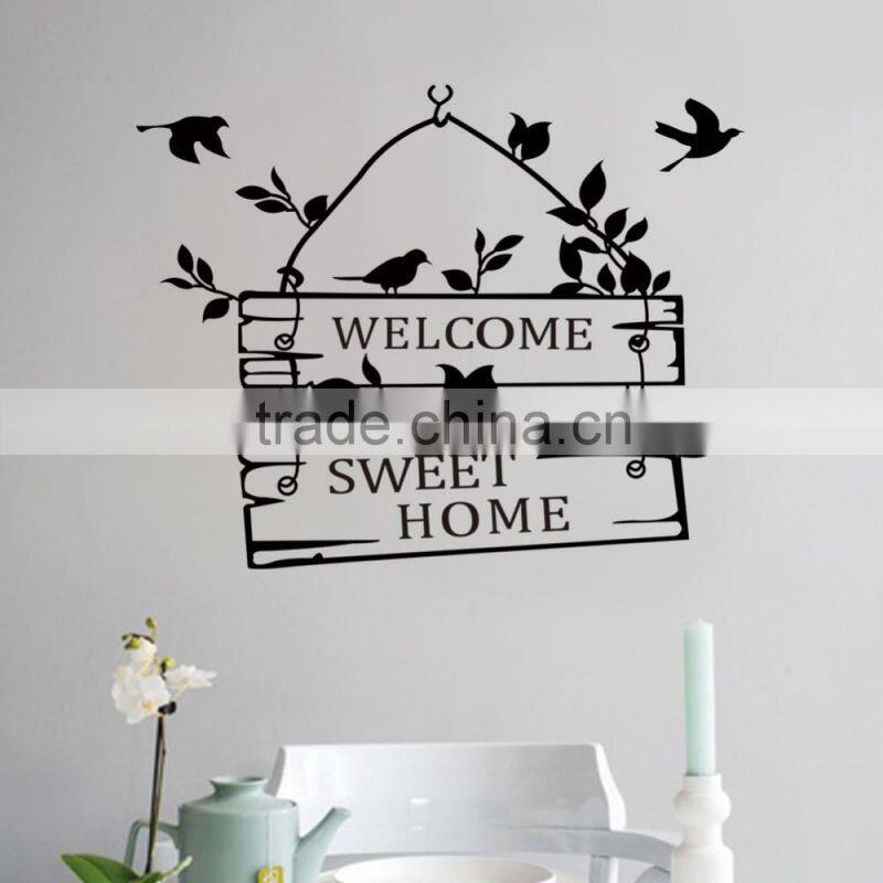 Welcome sweet home decoration wall decals ZYVA-8253-NA decorative removable vinyl wall stickers for home