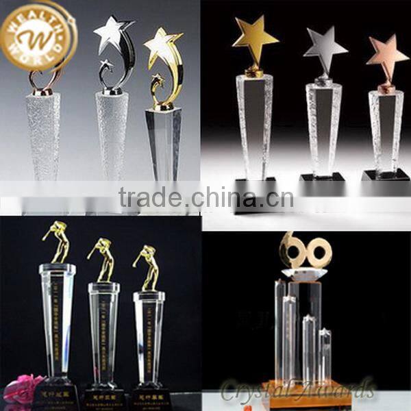 Fashion hot selling new design crystal glass trophy